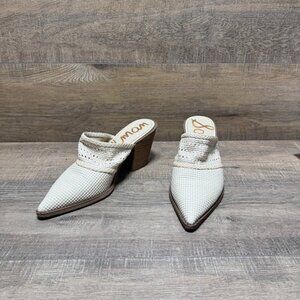 Sam Edelman Lillianna Ivory Leather Mules Women's Size 10